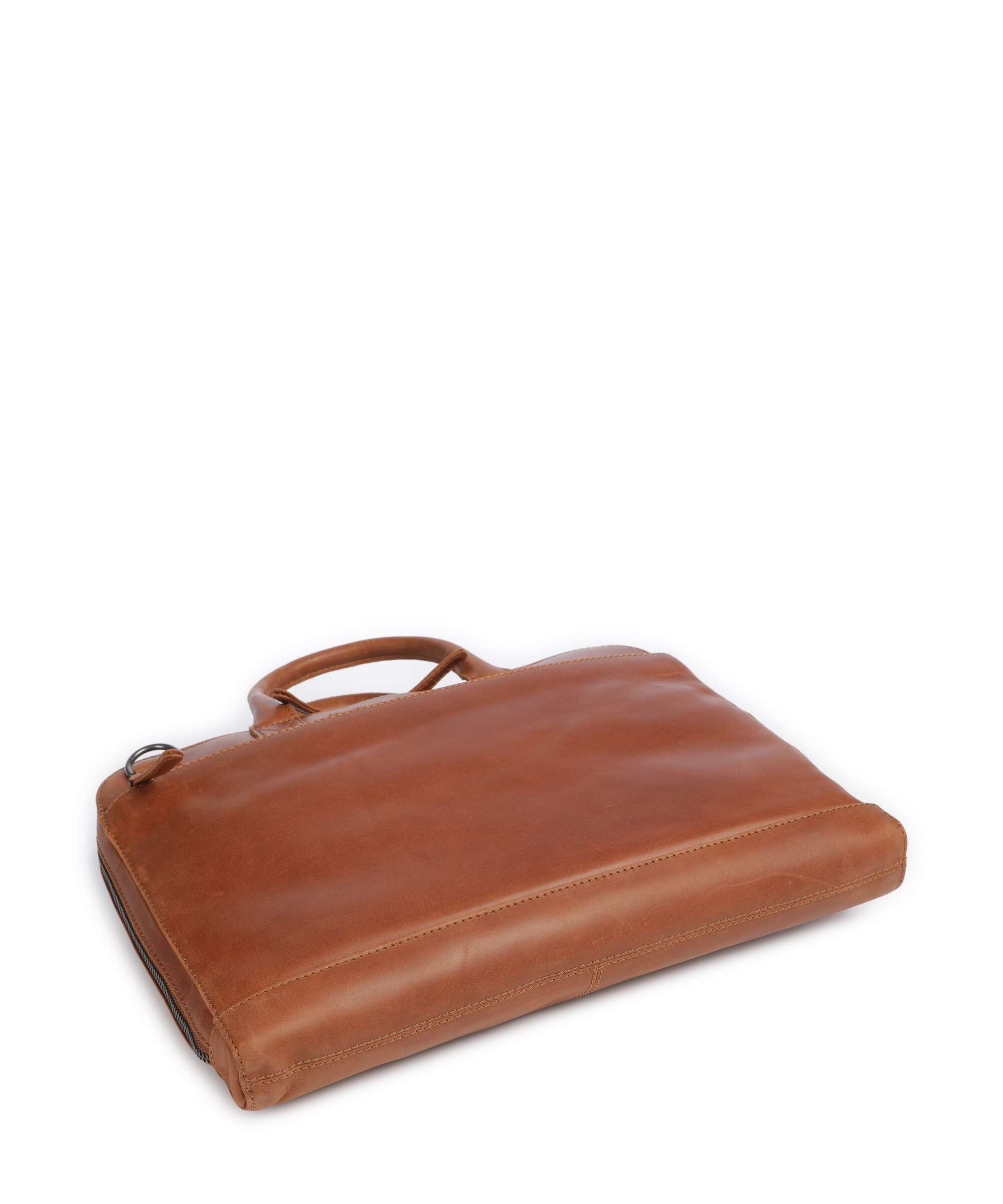 The Chesterfield Brand Wax Pull Up Cow Tilbury Briefcase cognac