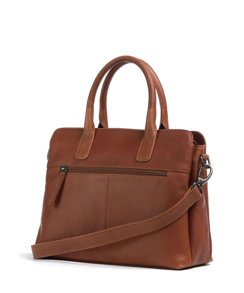 The Chesterfield Brand Wax Pull Up Cow Valmonte Handbag cognac