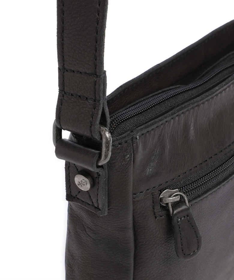 The Chesterfield Brand Washed Waxed Cow Aston Crossbody bag black