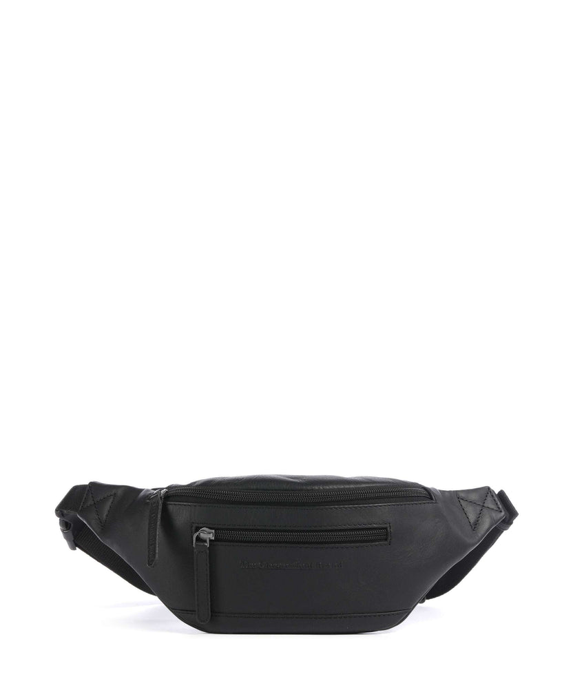 The Chesterfield Brand Wax Pull Up Cow Brana Fanny pack black