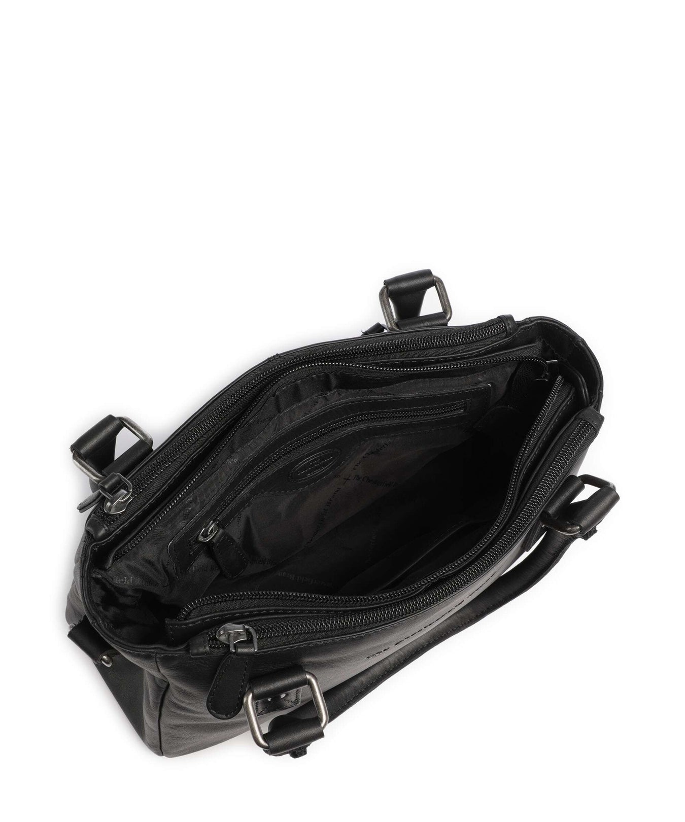 The Chesterfield Brand Wax Pull Up Cow Fenja Handbag black