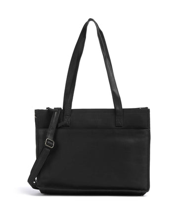 The Chesterfield Brand Wax Pull Up Cow Adana Shoppingväska black