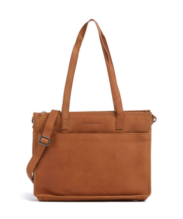 The Chesterfield Brand Wax Pull Up Cow Adana Shoppingväska cognac