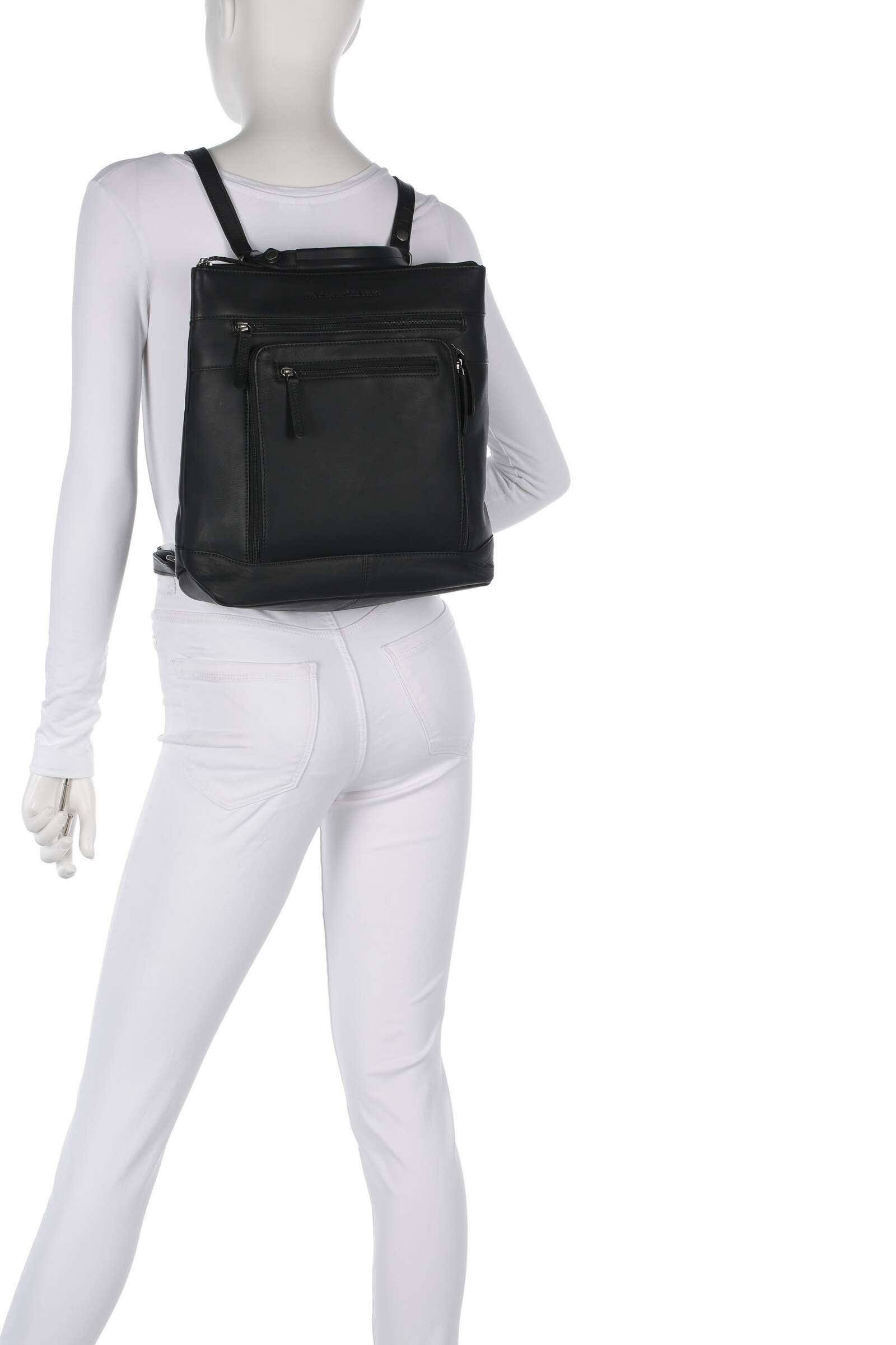 The Chesterfield Brand Wax Pull Up Cow Caldero Backpack black