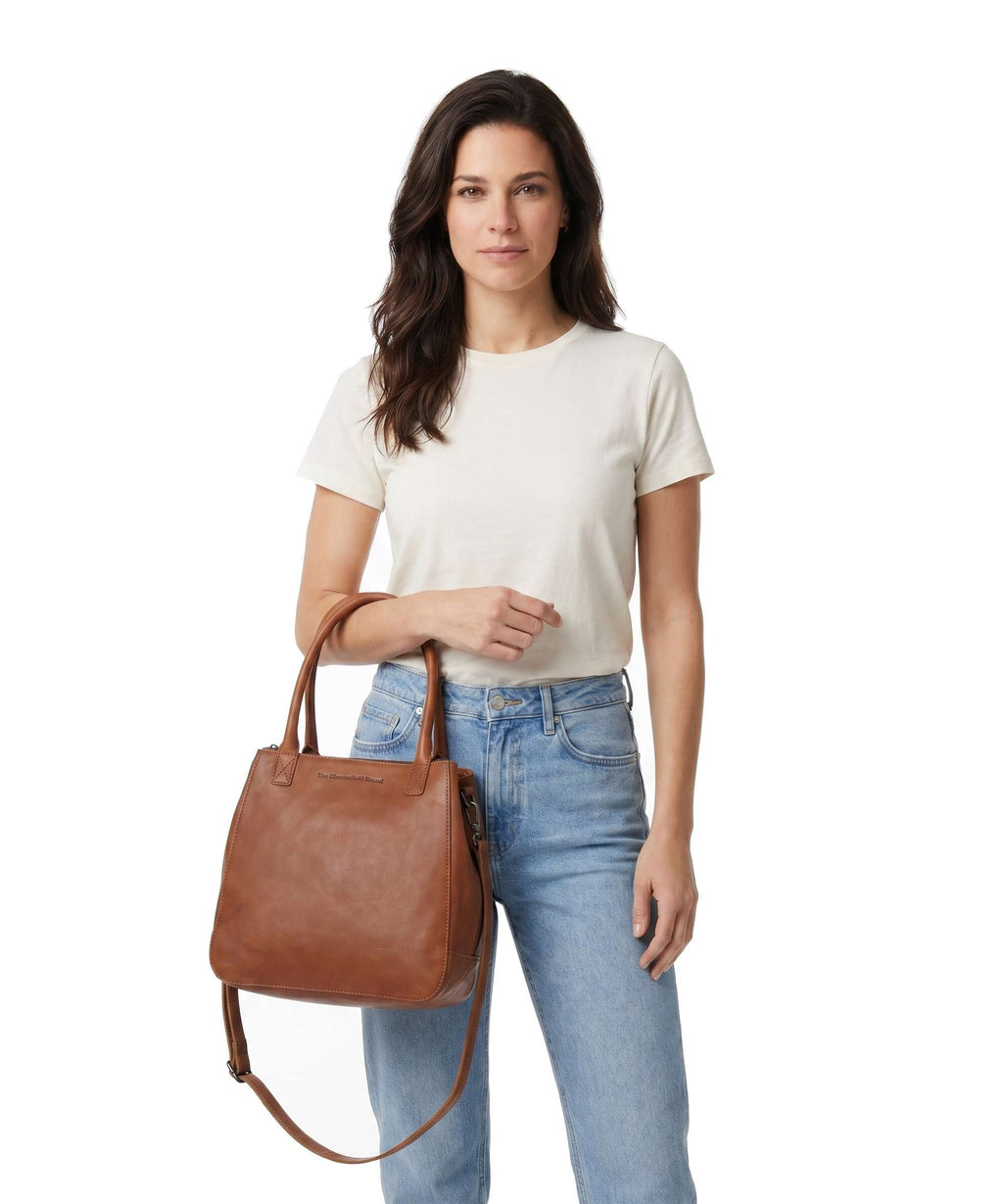 The Chesterfield Brand Wax Pull Up Cow Solvin Handbag cognac