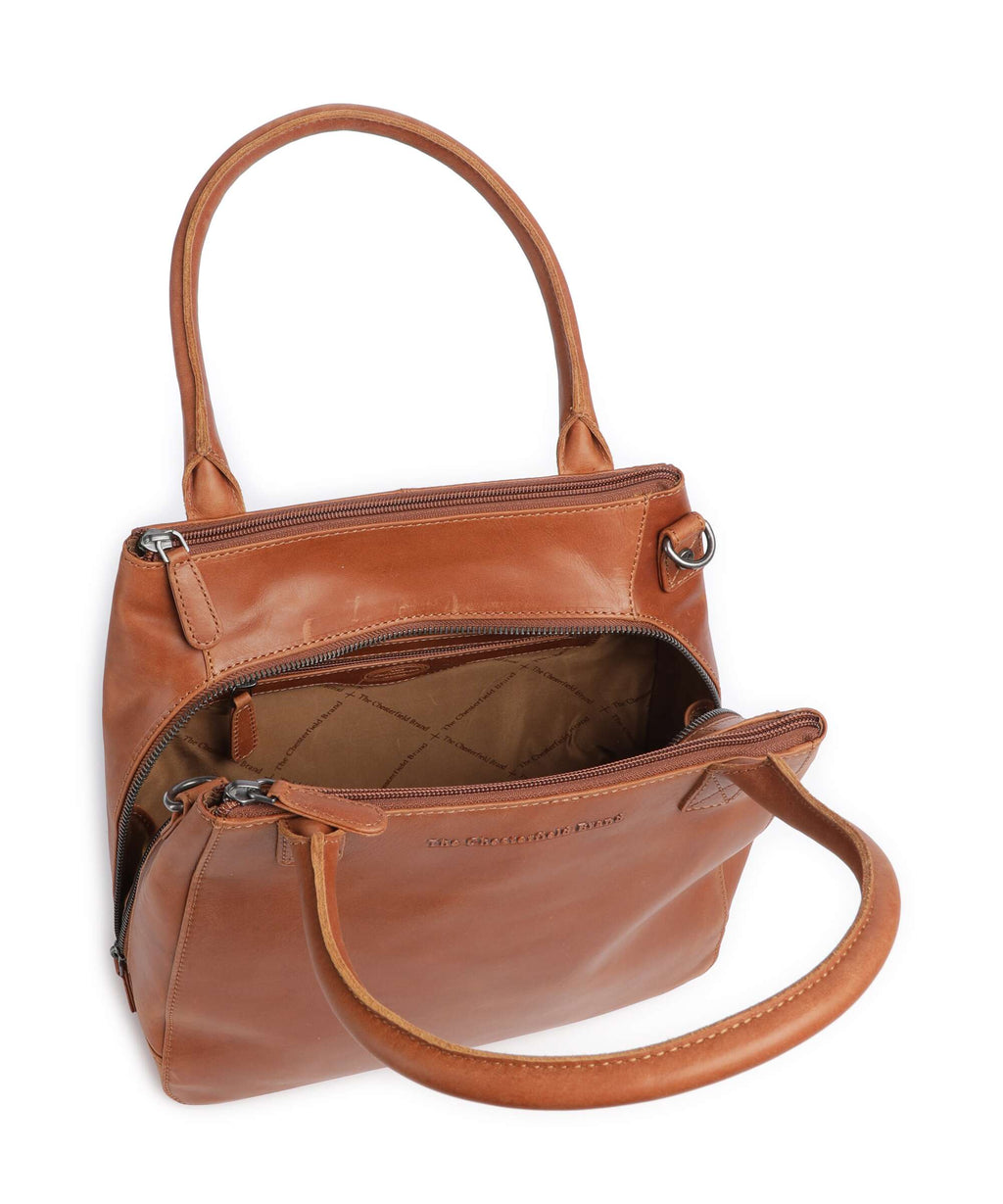 The Chesterfield Brand Wax Pull Up Cow Solvin Handbag cognac