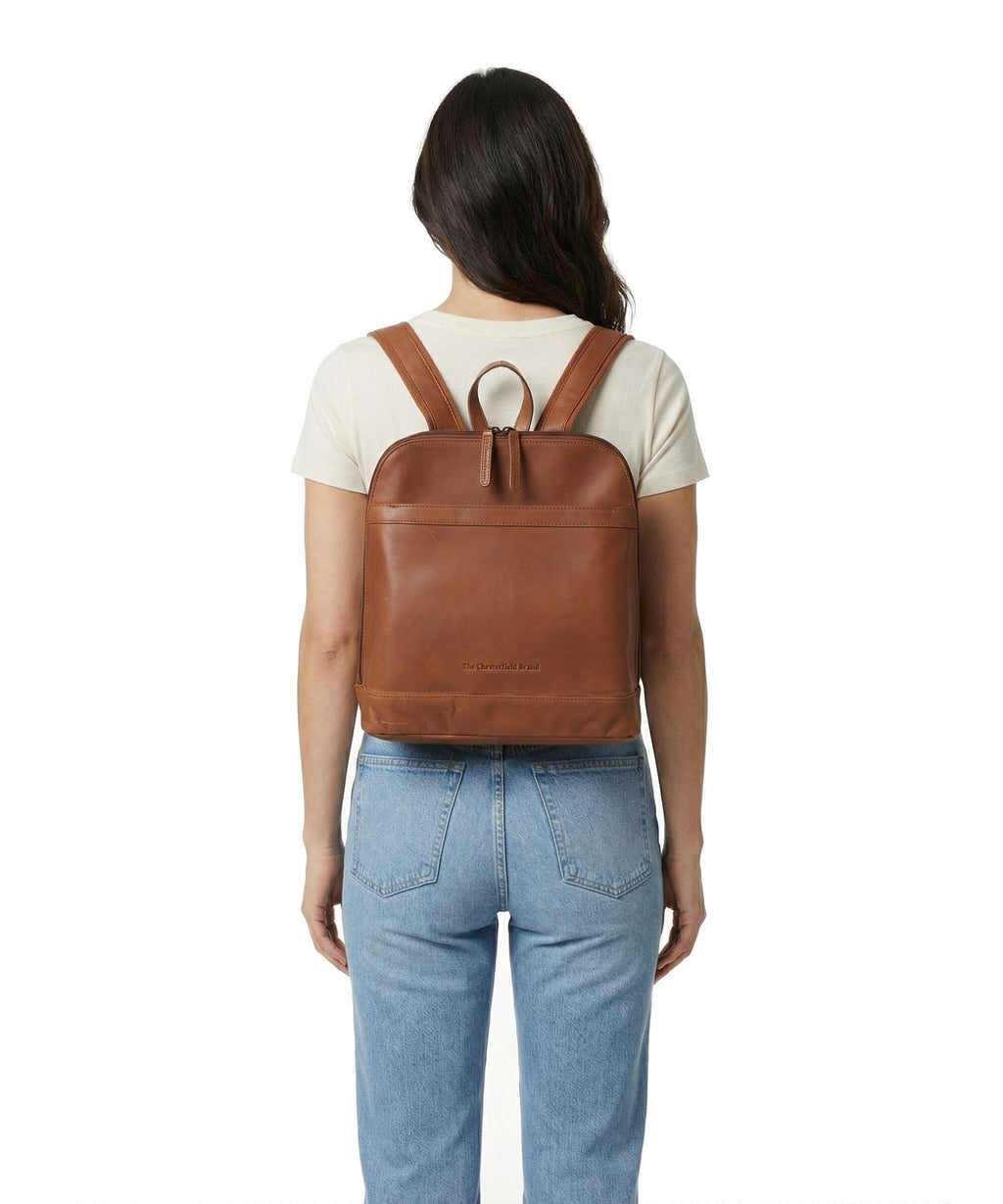 The Chesterfield Brand Wax Pull Up Cow Tigris Backpack cognac