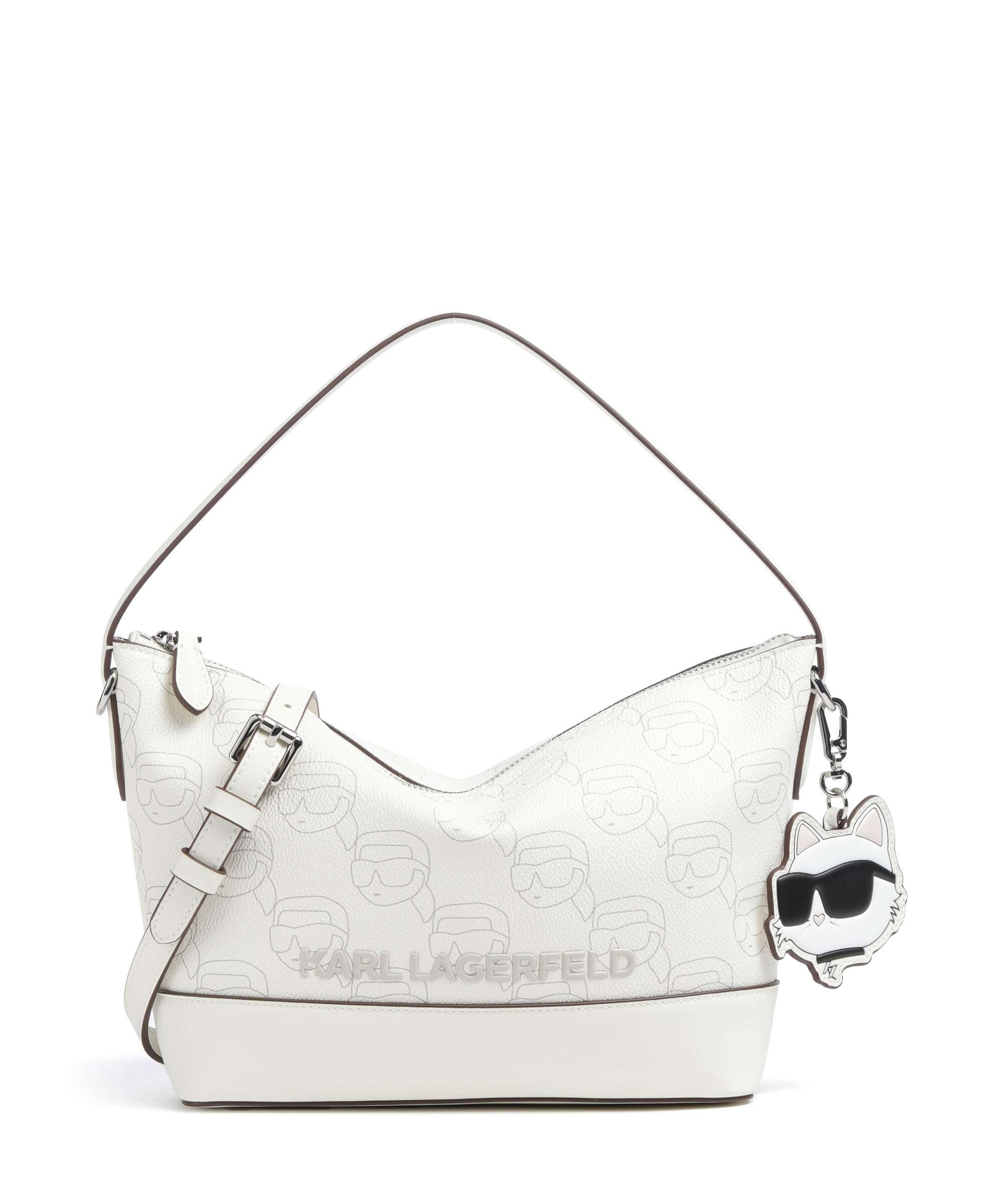 Karl Lagerfeld K/Ikonik Mono Hobo bag offwhite