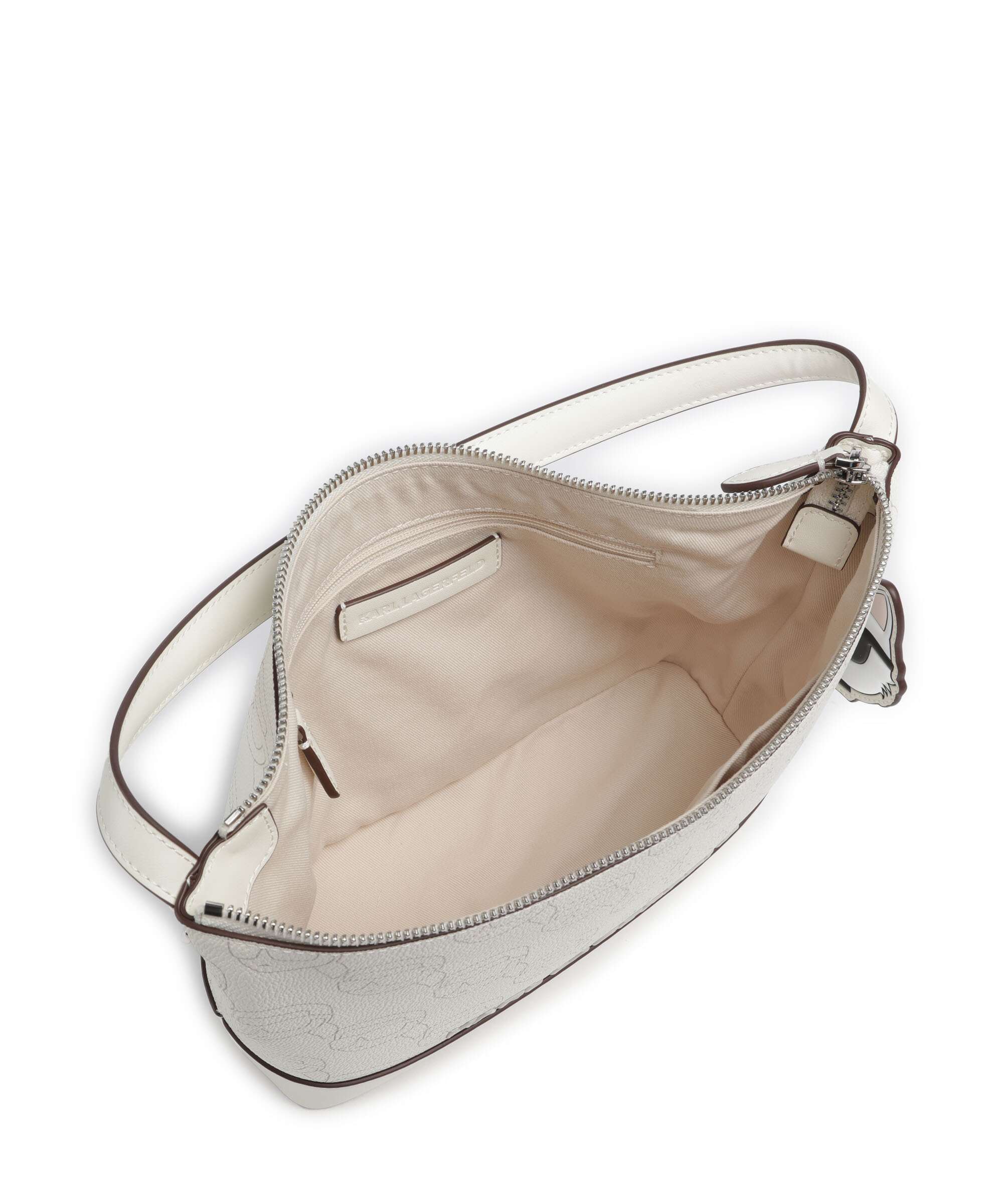 Karl Lagerfeld K/Ikonik Mono Hobo bag offwhite