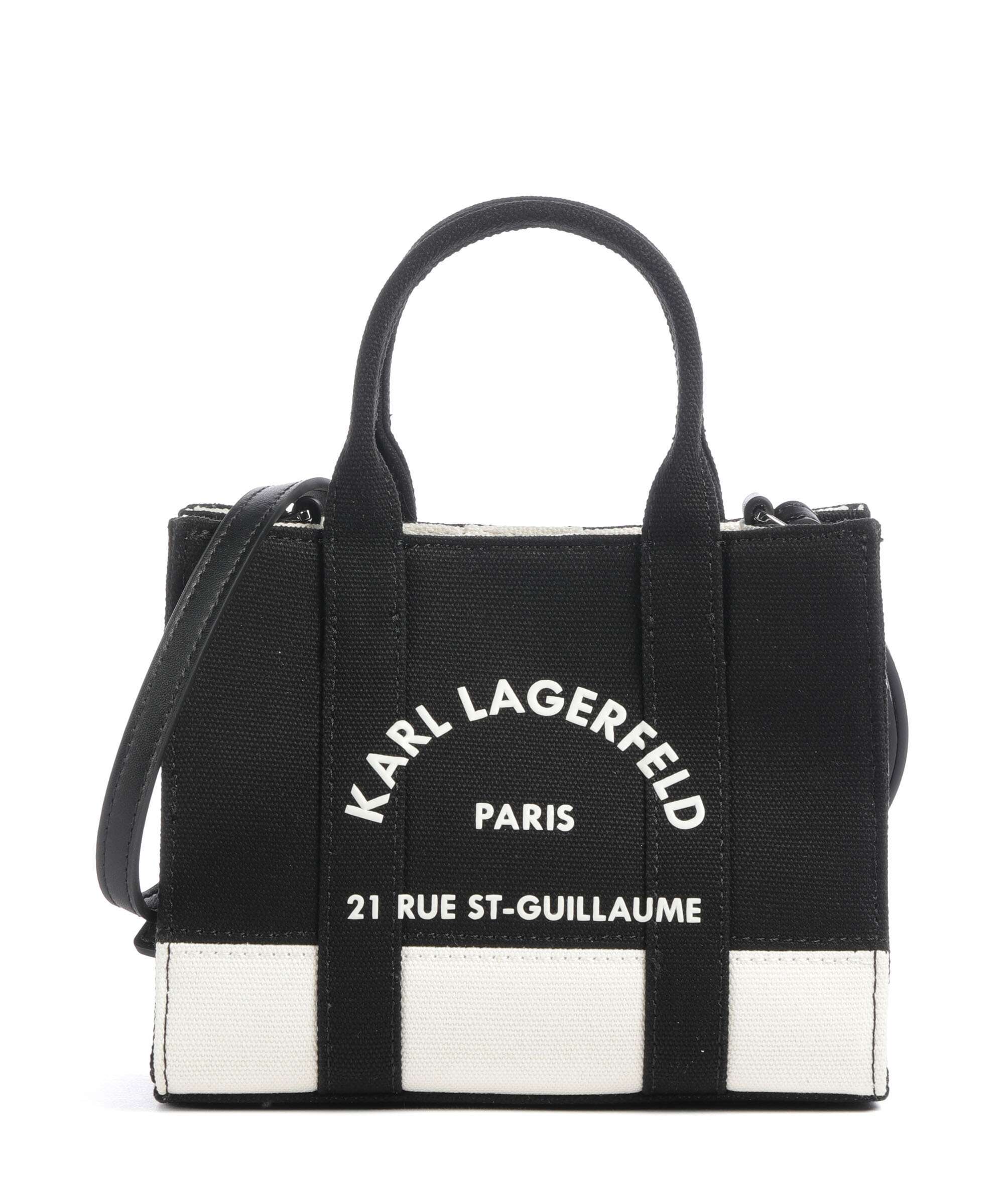 Karl Lagerfeld K/Rue St Guillaume Medium Handbag cannoli cream/black