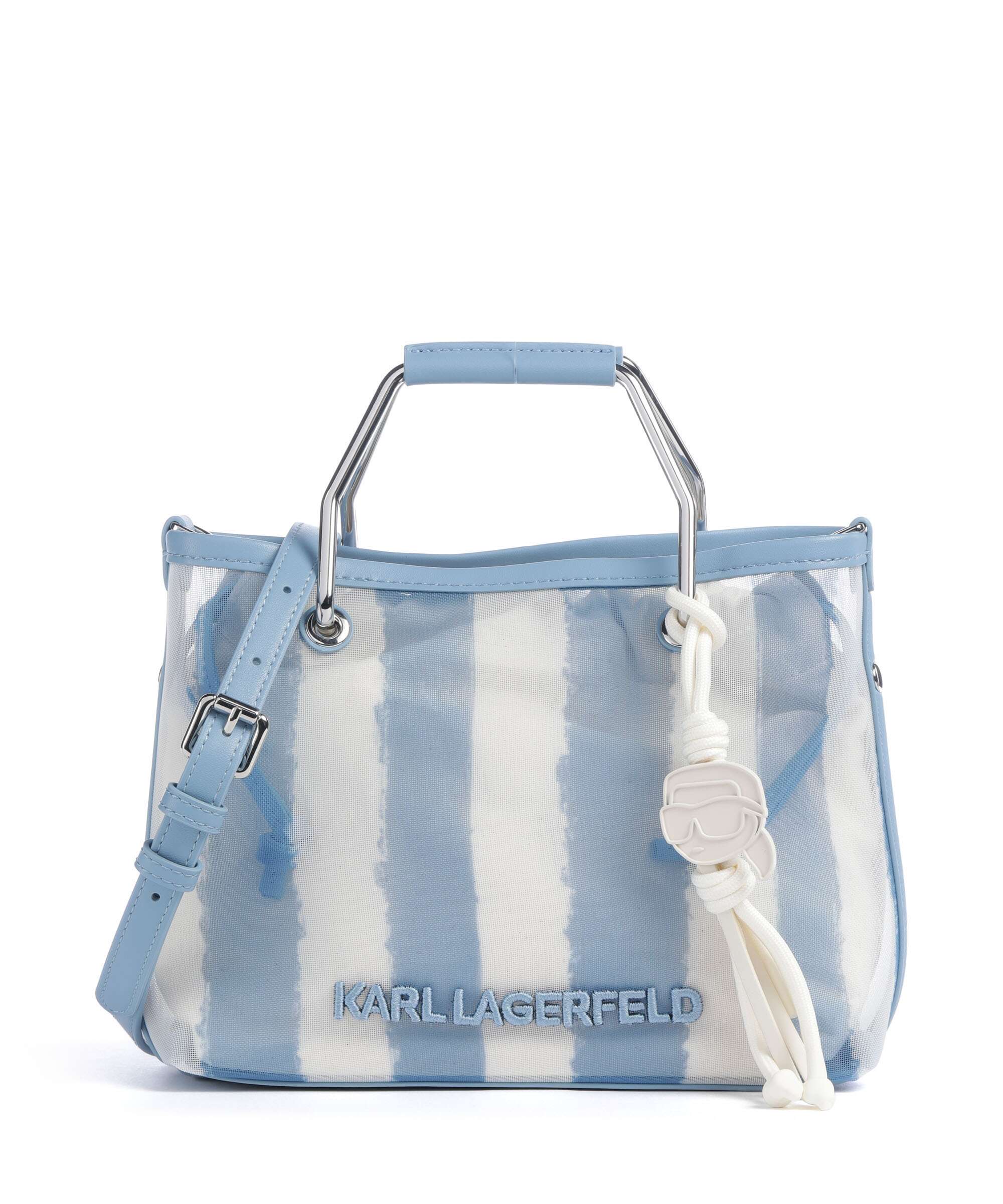 Karl Lagerfeld Ikon Small Handbag blue bloom stripes
