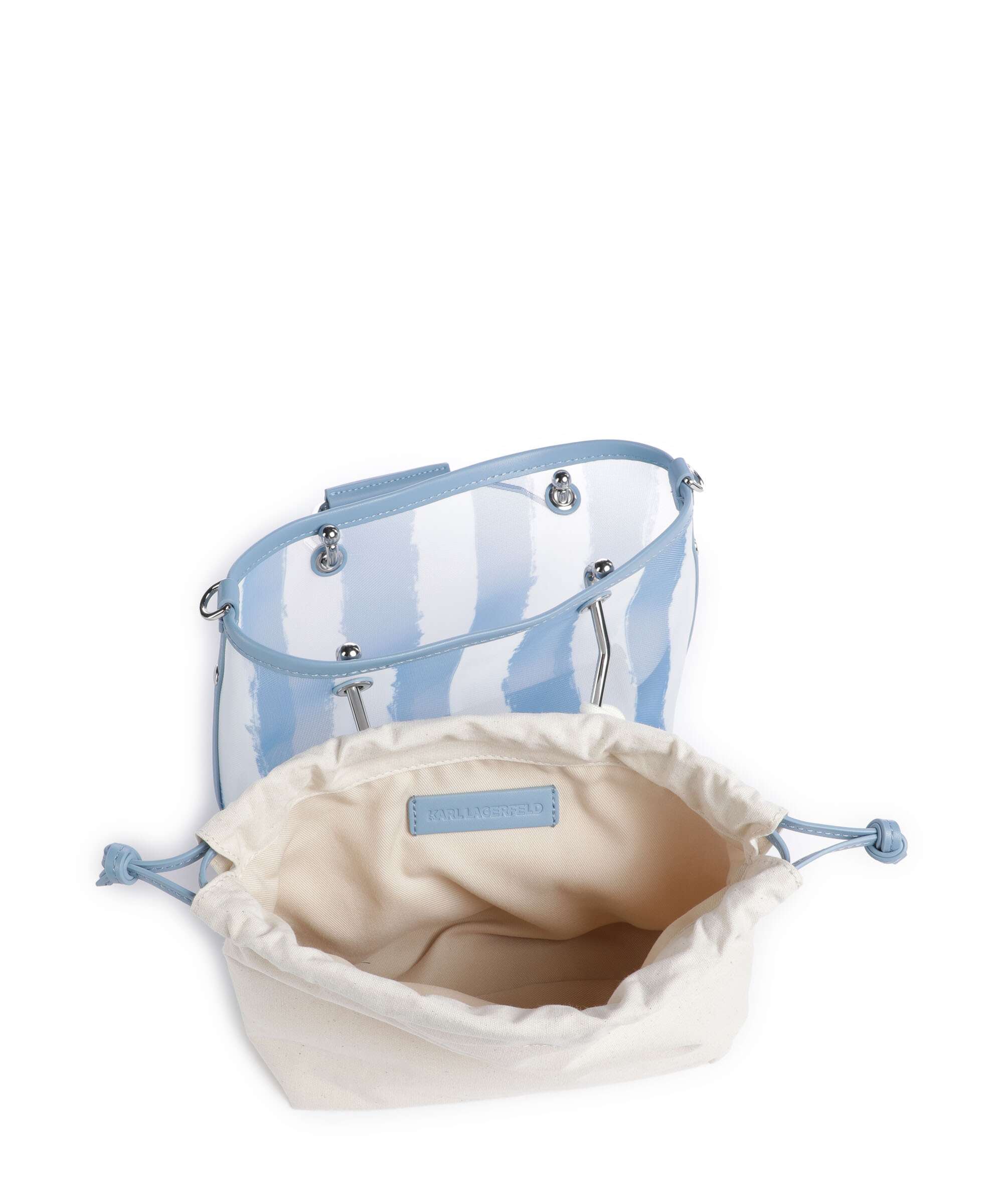 Karl Lagerfeld Ikon Small Handbag blue bloom stripes