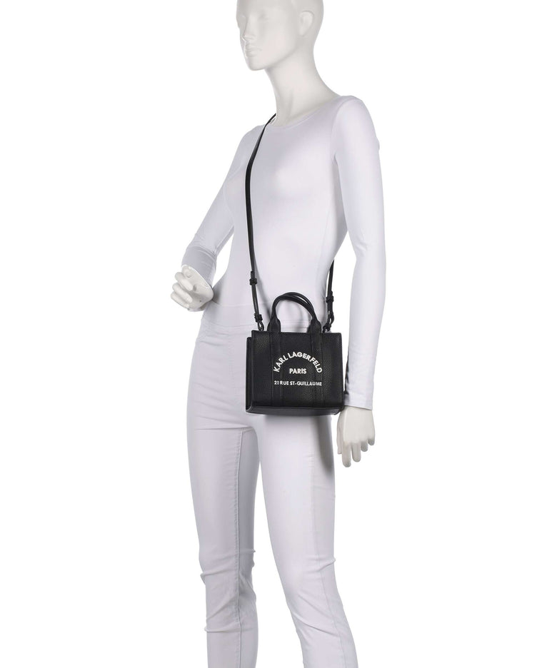 Karl Lagerfeld K/Rue St Guillaume Mini Handbag white/black