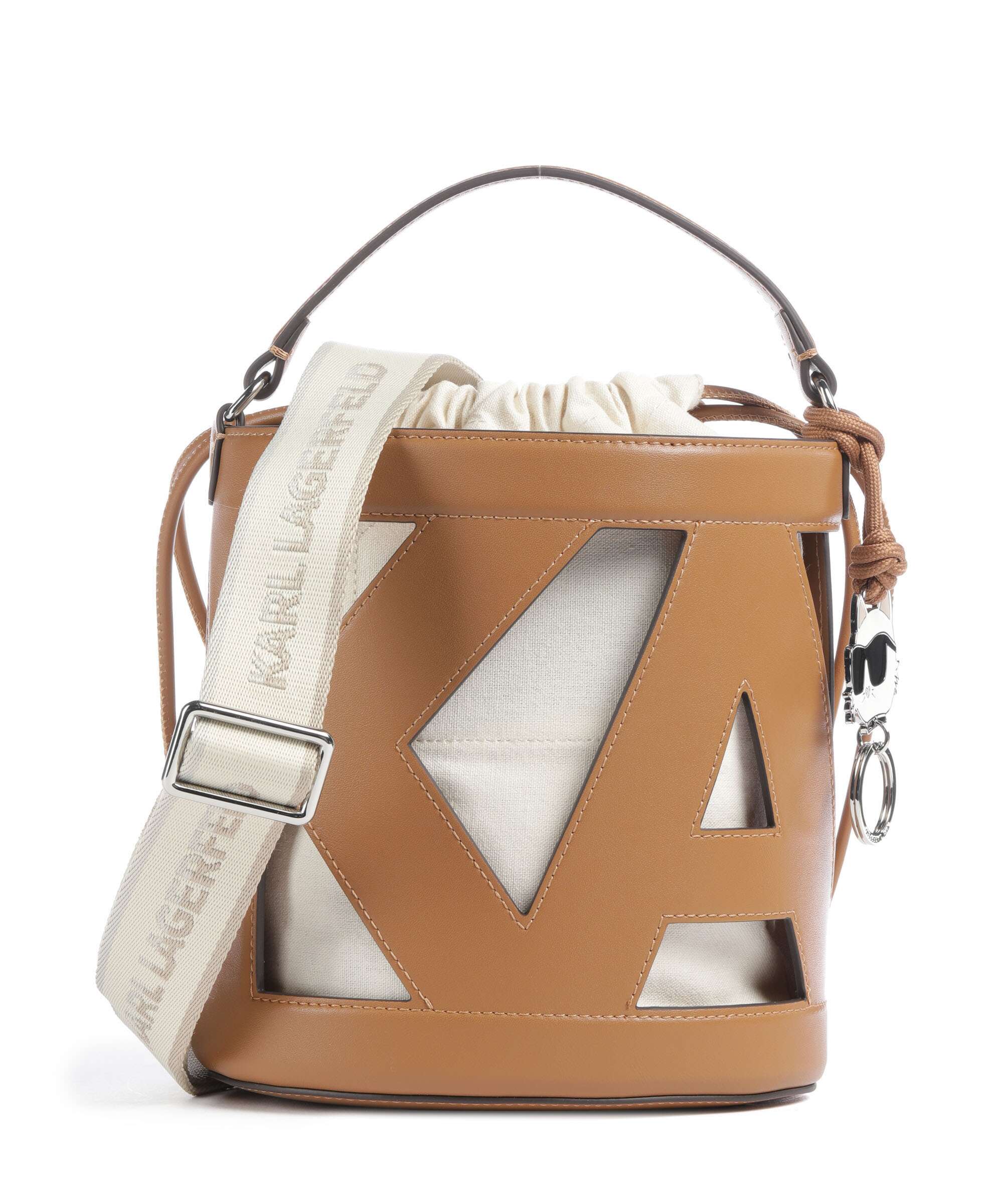 Karl Lagerfeld Ikon Monogram Bucket bag diagonal cream monogram