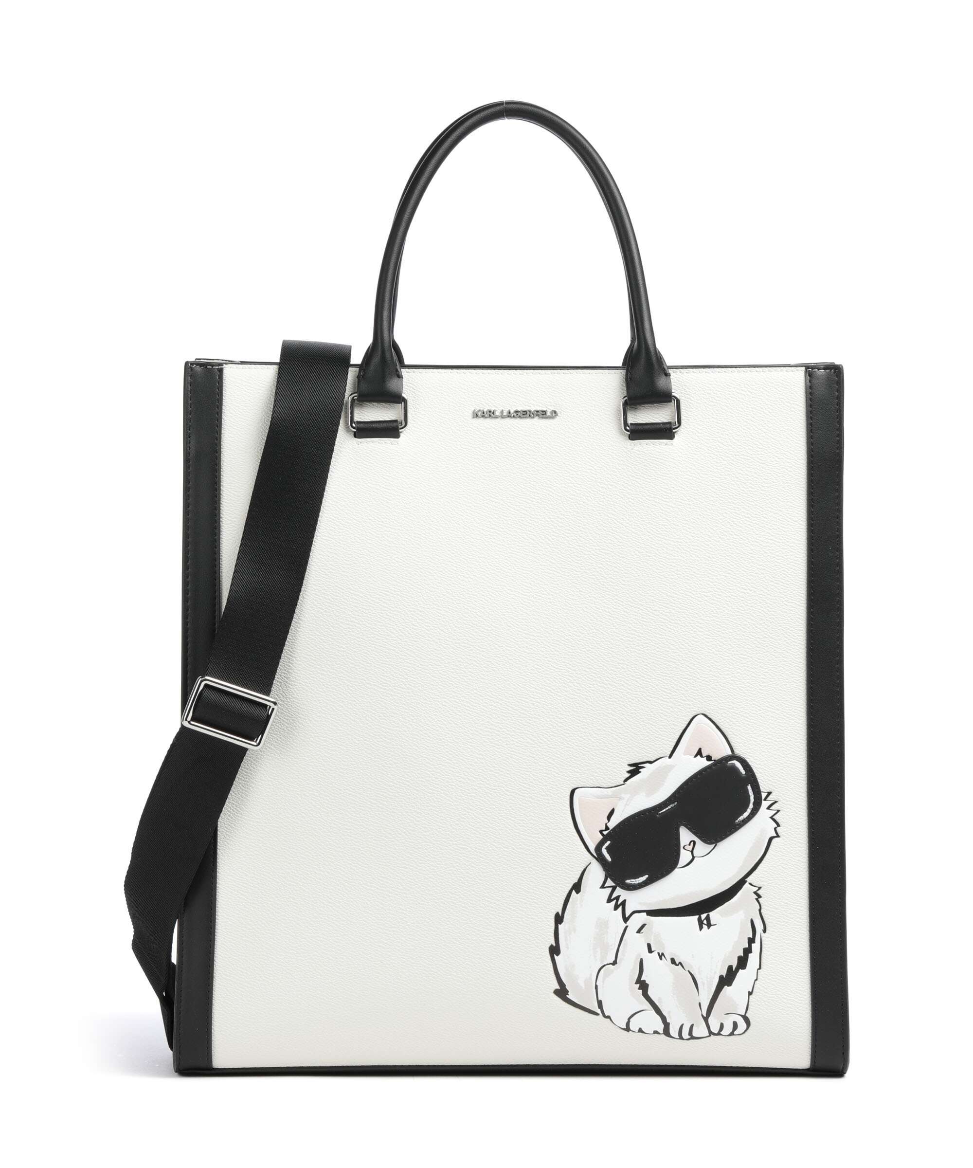 Karl Lagerfeld Ikon Choupette Handbag off white